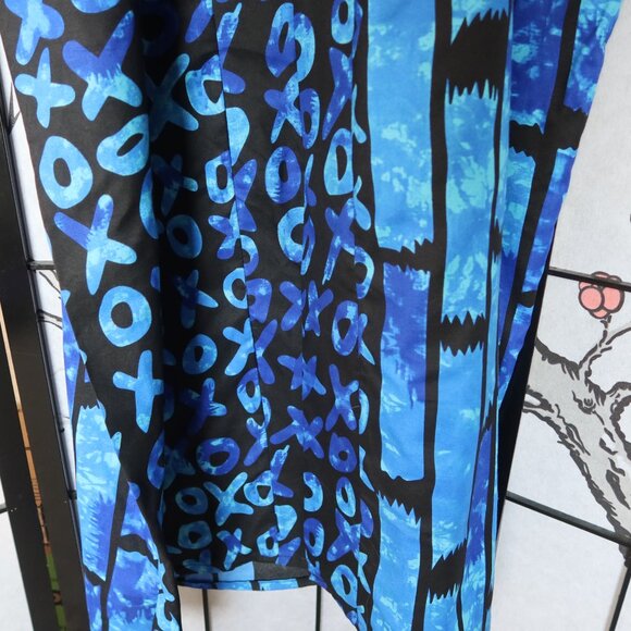 West African Blue and Black Patterned Long Kaftan Bubu Dress w/Pockets NWOT - Picture 8 of 16